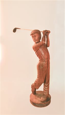 Anonym/Anonimo Golfista, Italia XIX sec.;Legno di noce, mazza da golf Wilson,...