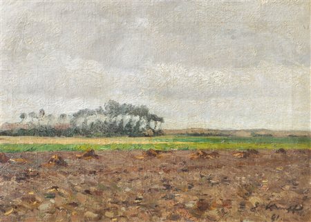 Eugen Kampf (Aachen 1861 - D sseldorf 1933) Campo, 1891;Olio su tela, 28,5 x...