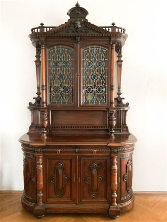 Anonym/Anonimo Credenza d'epoca;Legno e vetro, 164 x 65 x 98 cm