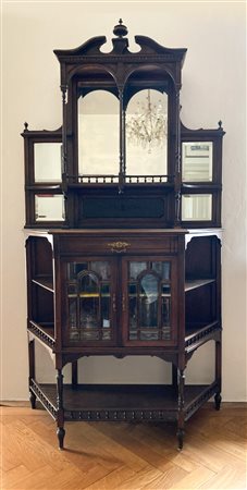 Anonym/Anonimo Vetrinetta piccola cristalliera Inglese, Fine XIX sec.;107 x...