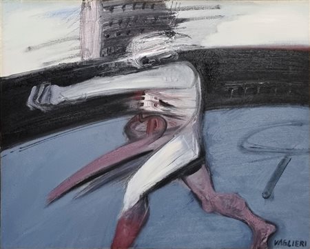 VAGLIERI TINO Trieste 1929 - Cremona 2000 "Camminatore nella città con prostata messa male"