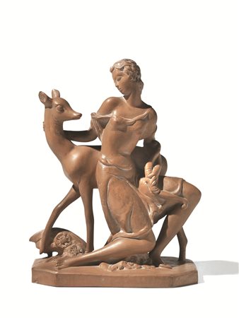 Mario Bandini(1908-1979)DIANA CON CERBIATTOProduzione: Zaccagniniscultura in...