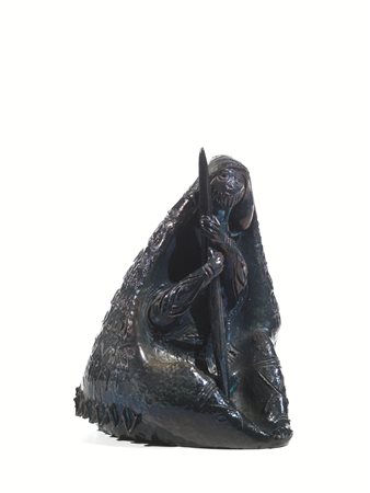 Giuseppe Silecchia(1926-1963)PASTOREstatuetta in terracotta smaltata in toni...