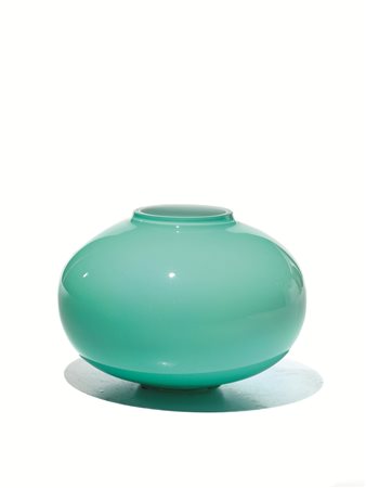 VASOProduzione: Manifattura muranesein vetro turchese incamiciato bianco,...