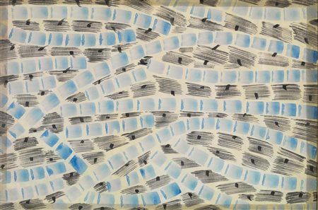 Sergio Dangelo(Milano 1932)DISEGNO PER TESSUTOtempera su carta, cm 34x50sul...