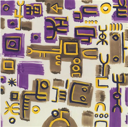 Gio' Pomodoro(Orciano di Pesaro 1930 - Milano 2004)DISEGNO PER TESSUTOtempera...