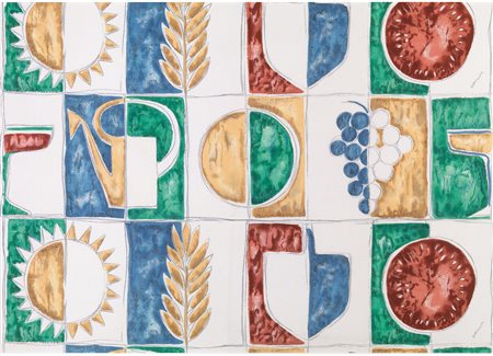 Gio' Ponti(Milano 1891 - 1979)STUDIO PER IL TESSUTO DELLA POLTRONA...