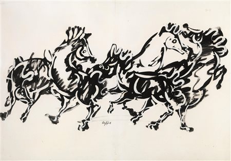 Roberto Crippa(Milano 1921 - Bresso 1972)DISEGNO PER TESSUTOtempera su carta...