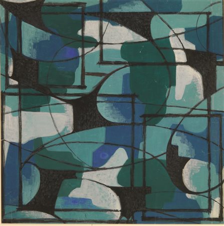 Fulvio Pendini(Padova 1907 - 1975)DISEGNO PER TESSUTOtempera su carta, cm...