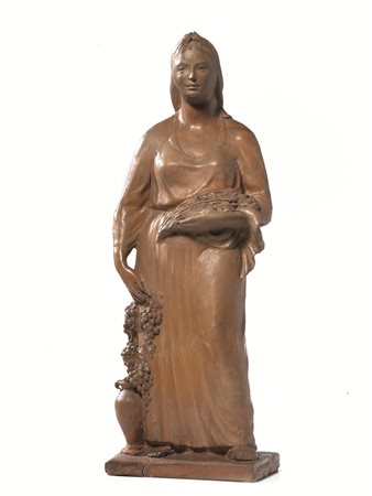 Giorgio Carpanini(Italia 1914)FIGURA FEMMINILE CON GRAPPOLO D' UVAterracotta...