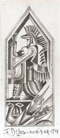 Fortunato Depero(Fondo 1892 - Rovereto 1960)STUDIO PER PANNELLO DECORATIVO...