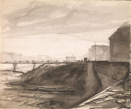 Pietro Annigoni(Milano 1910 - Firenze 1988)LA PASSERELLA DEL PONTE SANTA...