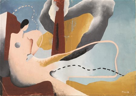 Luigi Colombo Fillia(Revello 1904 - Torino 1936)COMPOSIZIONEtempera su...