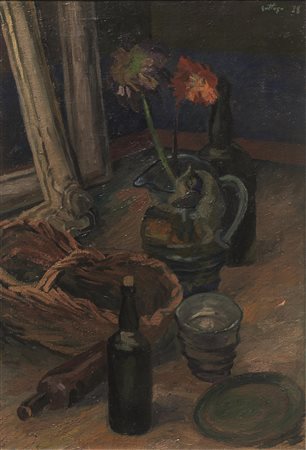 Renato Guttuso(Bagheria 1912 - Roma 1987)NATURA MORTAolio su tela, cm...