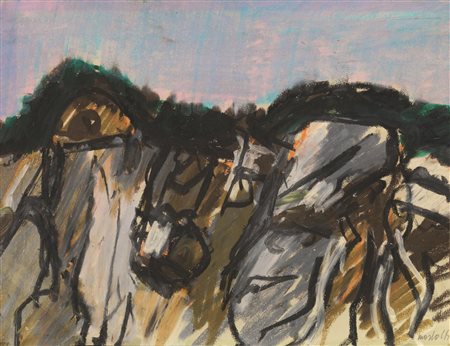 Ennio Morlotti(Lecco 1910 - Milano 1992)PAESAGGIOpastello su carta, cm...