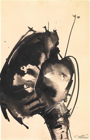 Gianni Bertini(Pisa 1922 - Caen 2010)SENZA TITOLOchina su carta, cm...