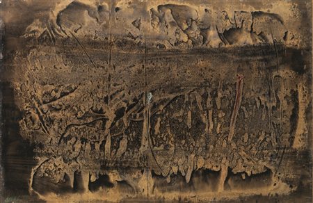 Gianni Dova(Roma 1925 - Milano 1991)SENZA TITOLOtecnica mista su cartone, cm...