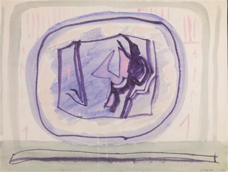 Riccardo Licata(Torino 1929)SENZA TITOLOtecnica mista su carta applicata su...