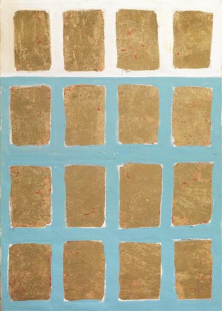 Remo Bianco(Milano 1988 - 1988)PIU' ORO DELL'OROolio e foglia oro su tela, cm...