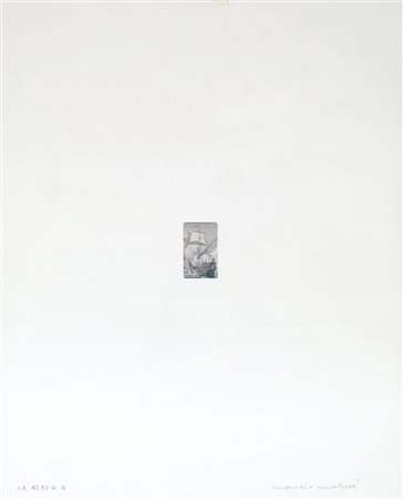 Maurizio Mochetti(Roma 1940)CA 423214 Nbanconota applicata su carta, cm...