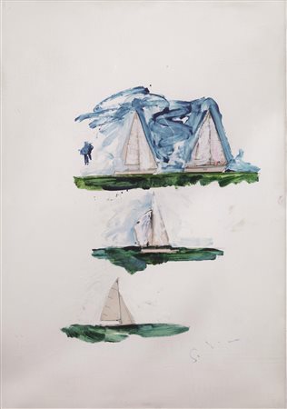 Mario Schifano(Homs 1934 - Roma 1998)SENZA TITOLOtecnica mista su carta...