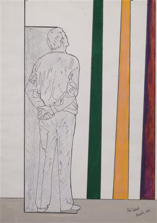 Renato Mambor(Roma 1936)COLORI VERTICALItempera, pastello e matita su...