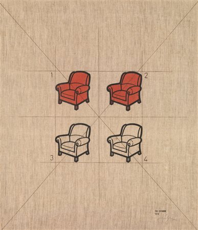 Tino Stefanoni(Lecco 1937)LE POLTRONEolio su tela, cm 70x60 firmato e...