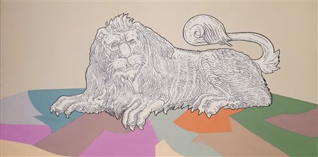 Renato Mambor(Roma 1936)ANIMALSLIDES LEONE FIERAolio e smalto su tela...