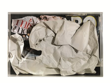 Mimmo Rotella(Catanzaro 1918 - Milano 2006)SENZA TITOLOplastiforme entro teca...