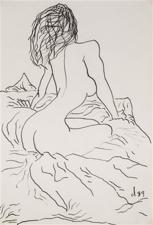 Jiri Georg Dokoupil(Krnov 1954)NUDO FEMMINILEpennafeltro su carta, cm...