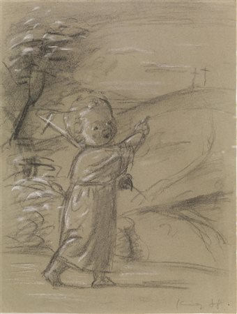 Jan Knap(Chrudim 1949)SAN GIOVANNINOpastello su carta, cm 31,5x24firmato e...