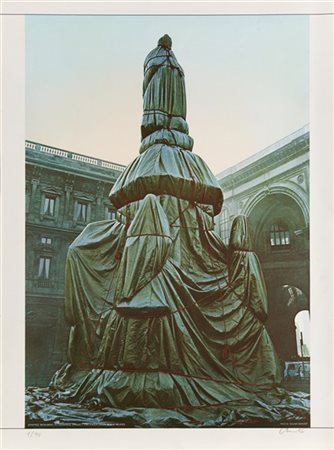 Christo "Wrapped Monument to Leonardo, Project for Piazza della Scala, Milan" 19