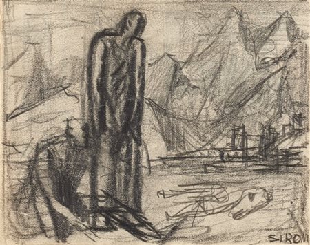 Mario Sironi "Figure in un paesaggio" 1925 circa
matita su carta
cm 8,9x11,1
Fir