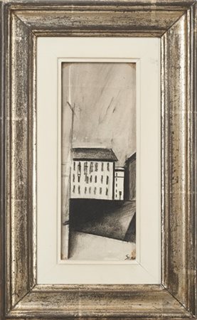 Mario Sironi "Paesaggio urbano" 1924 circa
matita grassa e tempera diluita su ca