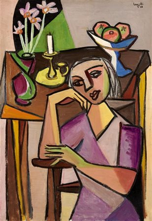 Aldo Bergolli "Figura seduta" 1948
olio su tela
cm 100x70
Firmato e datato 48 in