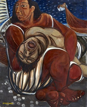 Giuseppe Migneco "Senza titolo" 1959 circa
olio su tela
cm 100x81
Firmato in bas