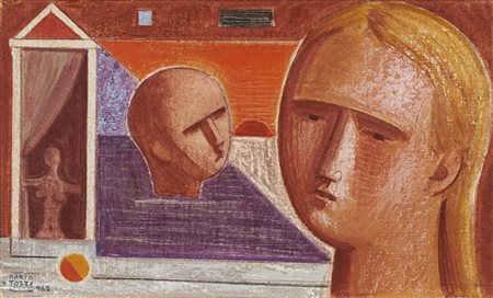 Mario Tozzi "Al mare" 1963
olio su tela su tavola
cm 33x55
Firmato e datato 963