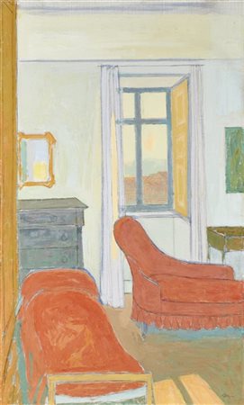Francesco Menzio "I divani rossi" 1967
olio su tela
cm 100x60
Firmato in basso a