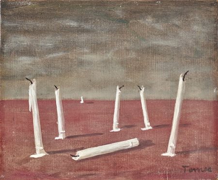 Fiorenzo Tomea "Candele" 
olio su cartone telato
cm 25x30
Firmato in basso a des