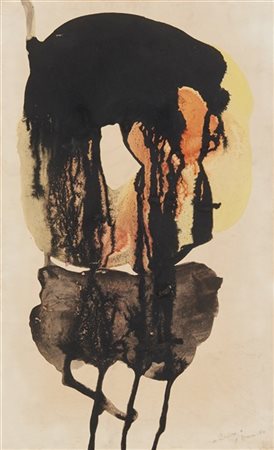 Gianni Dova "Atomico" 1950
inchiostro e tempera su carta su tela
cm 45,5x28
Firm