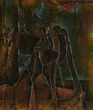 Gianni Dova "Busto di donna" 1957
olio su tela
cm 70x59,7
Firmato e datato 57 in