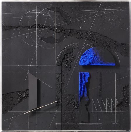 Walter Valentini "La città del sole" 1989
tecnica mista e assemblage di material