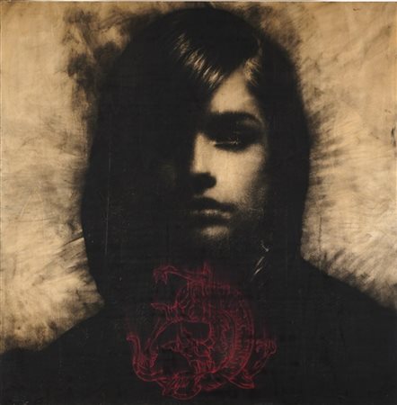 Omar Galliani "Il Sutra del diamante" 2001
pastelli policromi e matita su tavola
