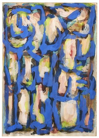 Piero Dorazio "Senza titolo" 1957
tempera su carta
cm 50x35,5
Firmato e datato 5