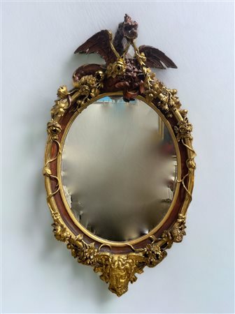  
Specchiera a forma ovale Periodo Luigi Filippo, 1840-50 circa
 145 x 82 cm