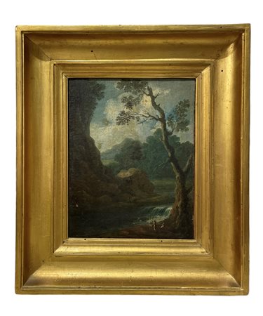  
Paesaggio con figure XVIII secolo
Olio su tela cm 25 x 20