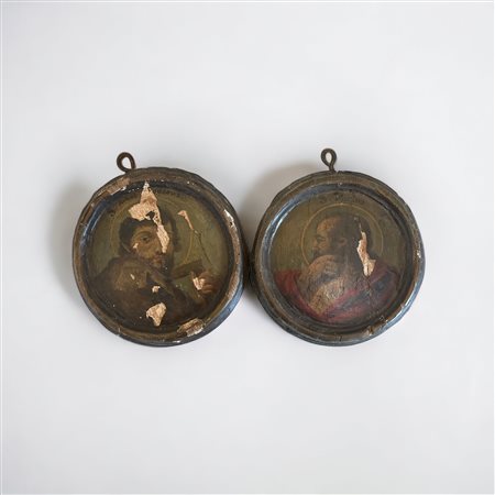  
Coppia di Santi  XVIII secolo
tempera su tavola cm 20