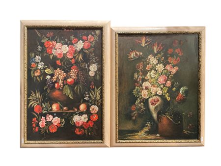  
Coppia di nature morte Seconda metà del XX secolo
 cm 89 x 59