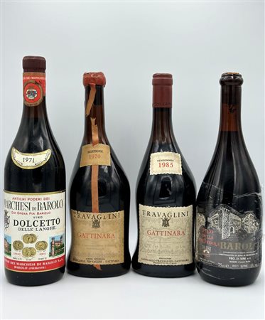  
Marchesi di Barolo, Dolcetto delle Langhe - Travaglini, Gattinara - Pico della Mirandola, Barolo 
Italia-Piemonte 0,75