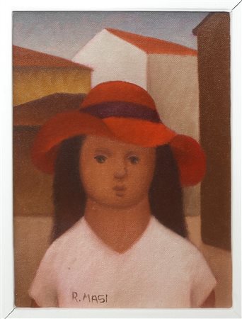 Roberto  Masi (Firenze 1940-Firenze 2011)  - Bambina con cappello